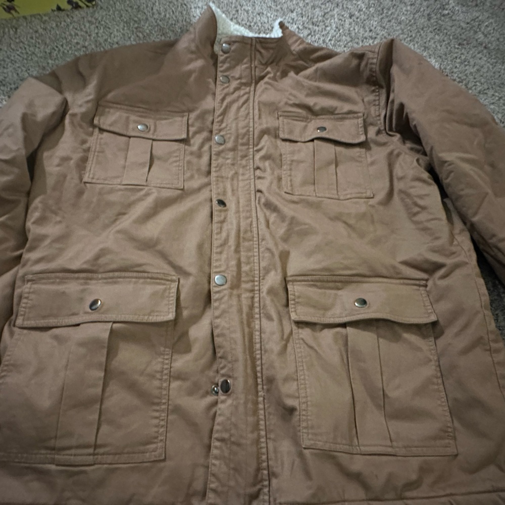 Alesbury‎ Mens Sherpa Lined Barn Chore Coat Jacket Toasted Coconut Brown XL